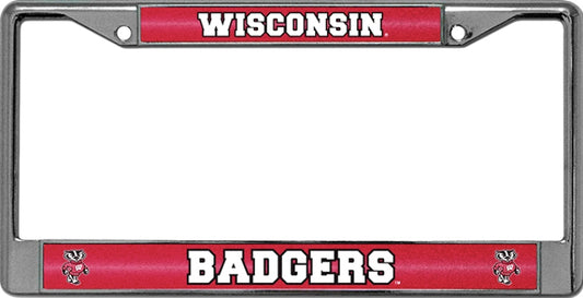 Wisconsin Badgers Glitter Chrome License Plate Frame