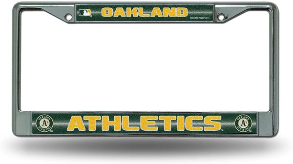 Oakland Athletics Glitter Chrome License Plate Frame