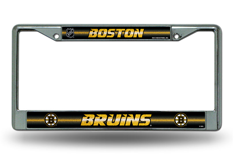 Boston Bruins Glitter Chrome License Plate Frame