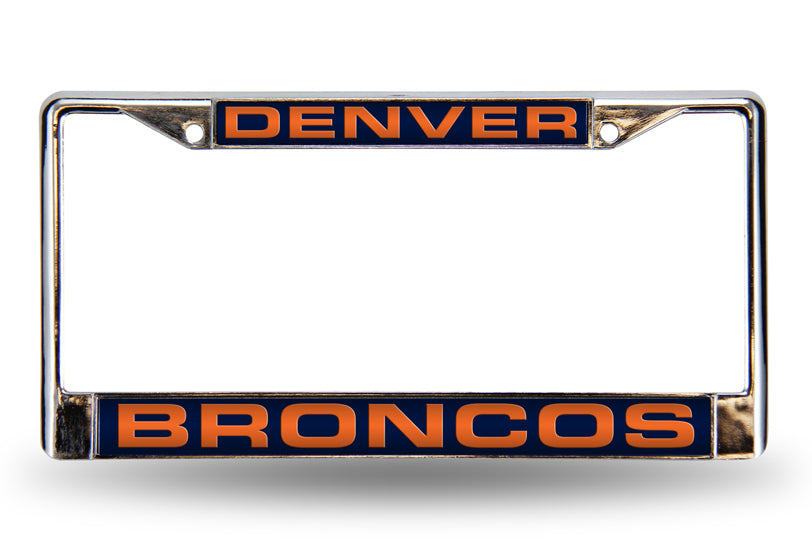 Denver Broncos Laser Chrome License Plate Frame