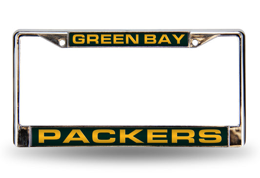 Green Bay Packers Laser Chrome License Plate Frame