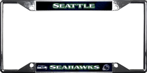 Seattle Seahawks EZ View Chrome License Plate Frame