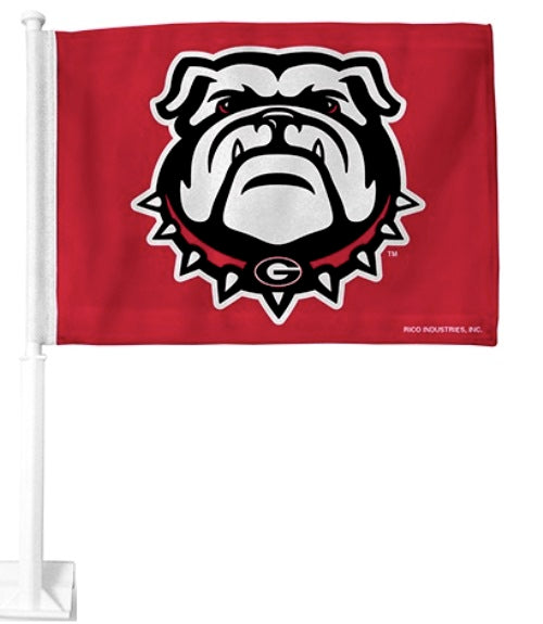 Georgia Bulldog Red Car Flag