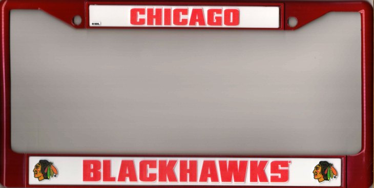 Chicago Blackhawks Red Metal License Plate Frame