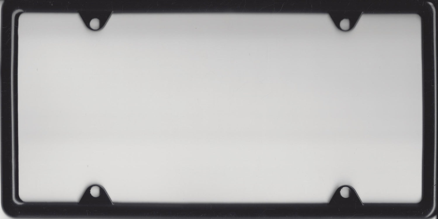 Plain Black Metal License Plate Frame Kit