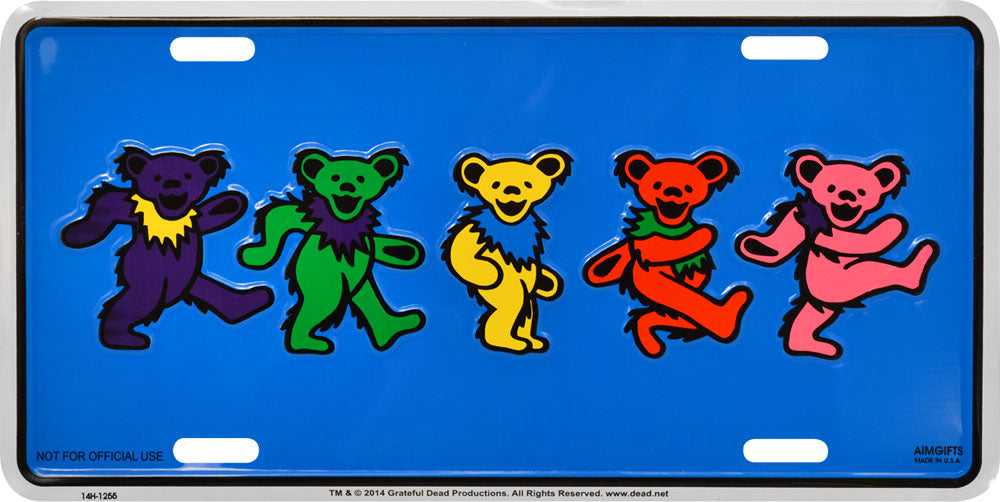 Grateful Dead Dancing Bears Metal License Plate