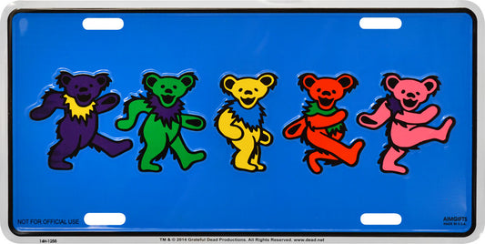 Grateful Dead Dancing Bears Metal License Plate