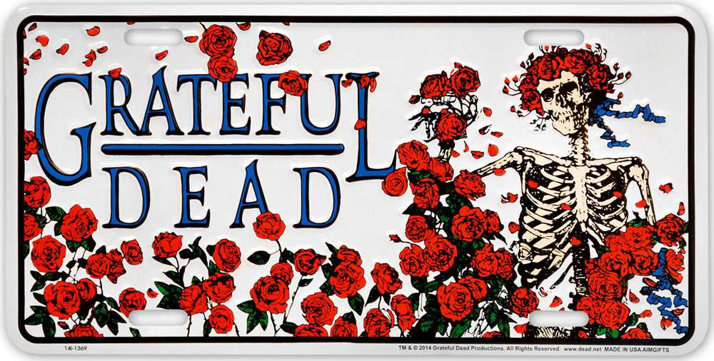 Grateful Dead Roses Metal License Plate