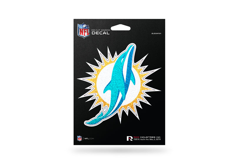 Miami Dolphins Glitter Die Cut Vinyl Decal