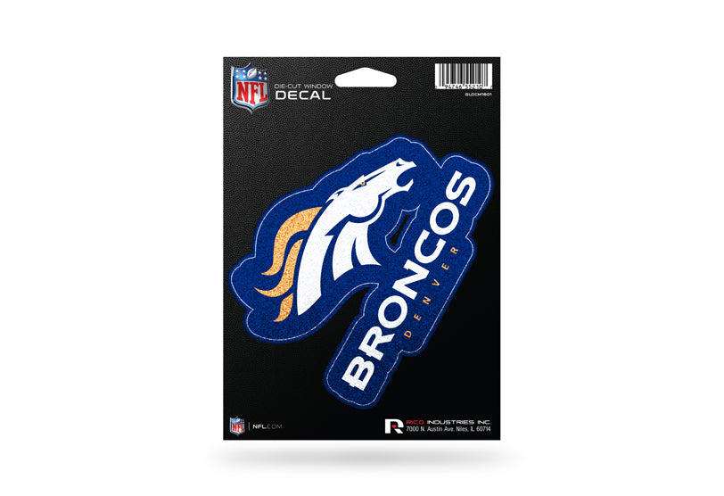 Denver Broncos Glitter Die Cut Vinyl Decal