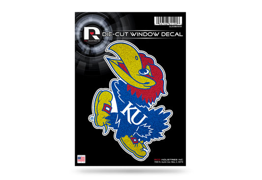 Kansas Jayhawks Glitter Die Cut Vinyl Decal