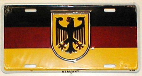 Germany Flag with Eagle License Plate