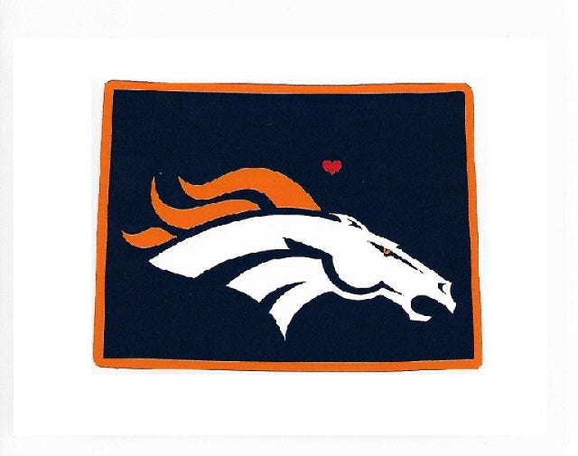 Denver Broncos Home State Vinyl Sticker