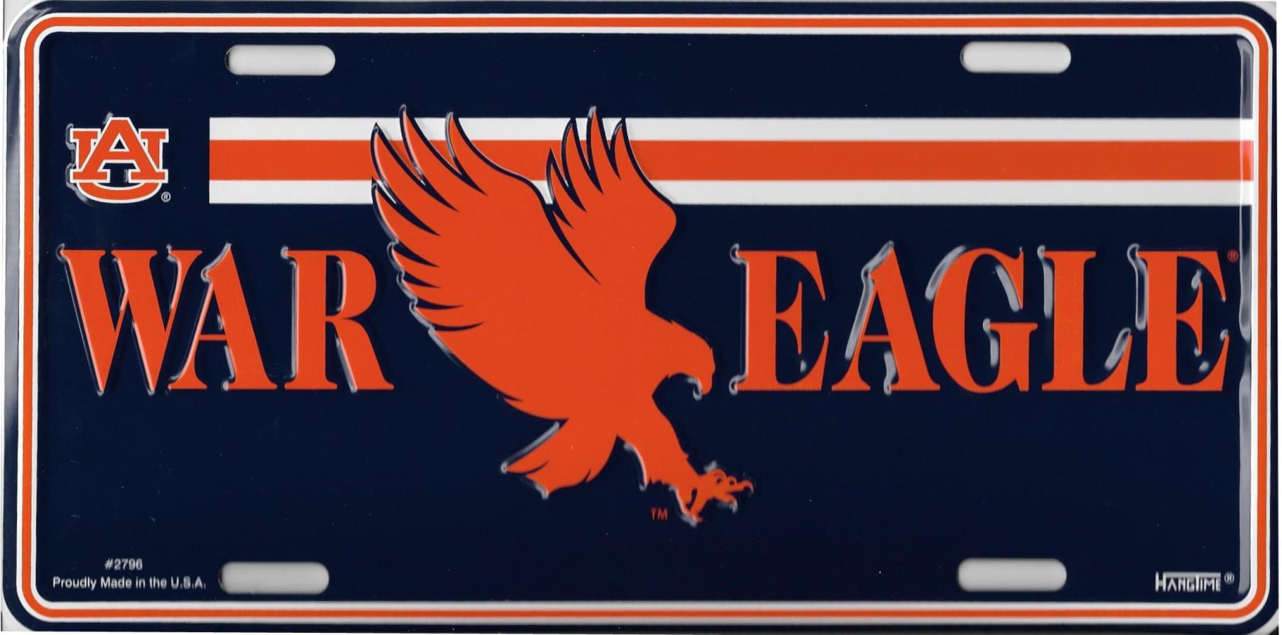 Auburn Tigers War Eagle Metal License Plate