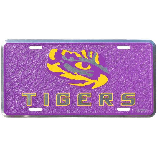 LSU Tigers Mosaic Metal License Plate