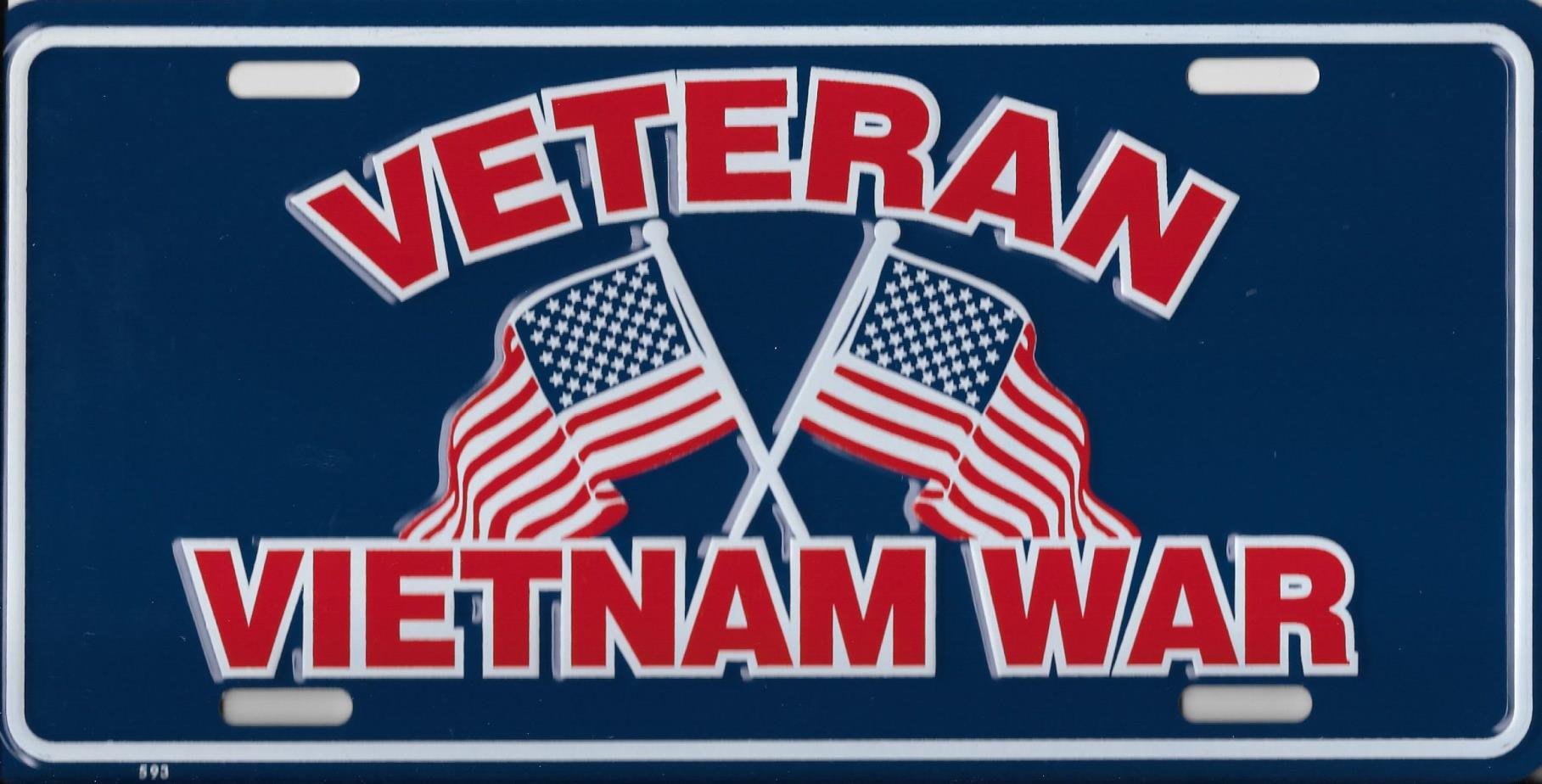 Veteran Vietnam War Metal License Plate