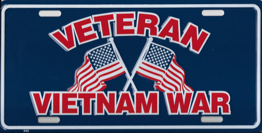 Veteran Vietnam War Metal License Plate