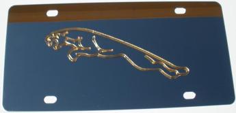 Jaguar Gold Logo Stainless Steel License Plate