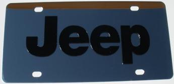 Jeep Black Logo Stainless Steel License Plate