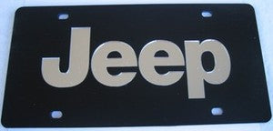 Jeep Black Laser Cut License Plate