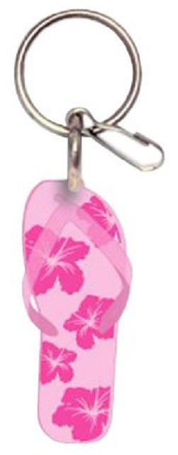 Pink Hibiscus Flip Flop Keychain