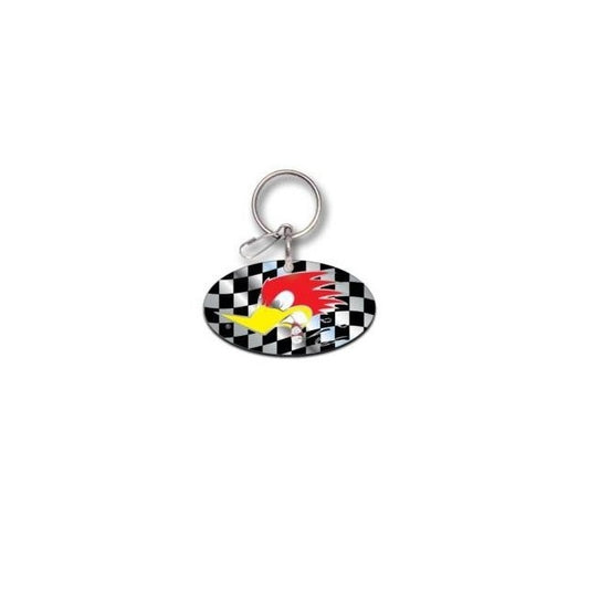 Mr. Horsepower Checkered Flag Enamel Keychain