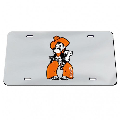 OSU Cowboys Pistol Pete Silver Laser License Plate