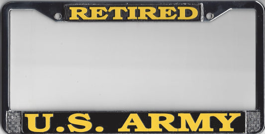 U.S. Army Retired Chrome License Plate Frame