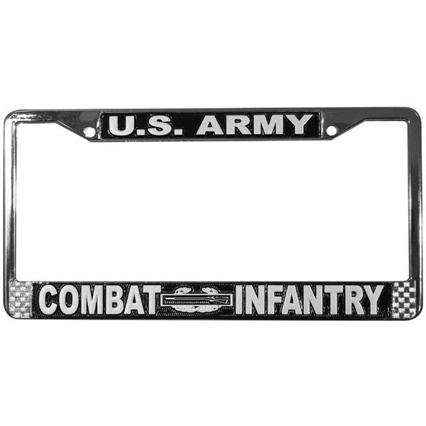 U.S. Army Combat Infantry Chrome License Plate Frame