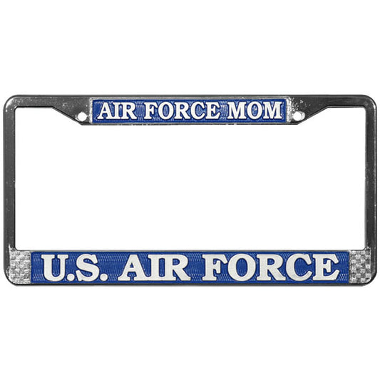 U.S. Air Force Mom Chrome License Plate Frame