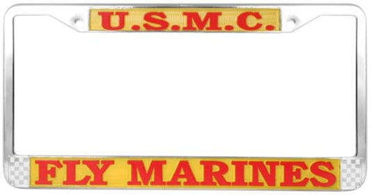 U.S. Marines Fly Marines Chrome License Plate Frame