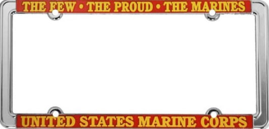 The Few The Proud The Marines Chrome Thin Rim License Frame