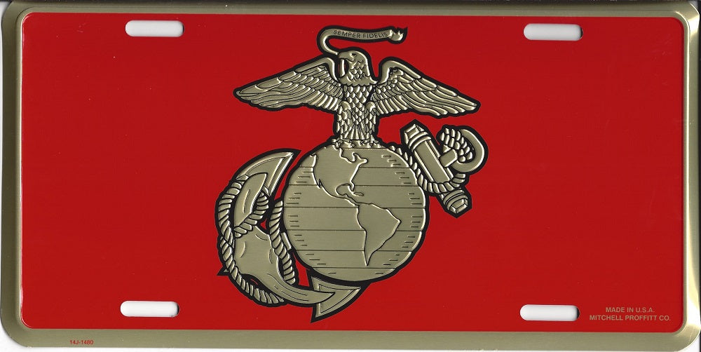 Marine Globe & Anchor License Plate