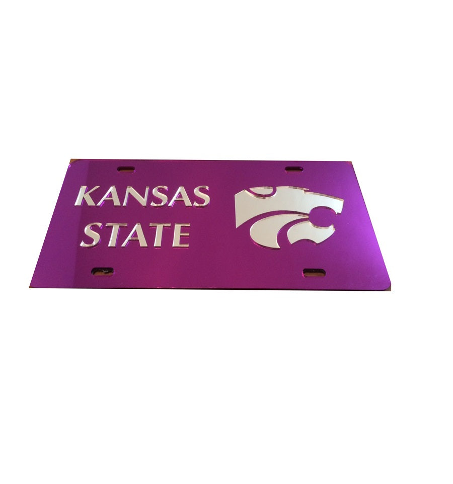 Kansas State Wildcats Purple Laser License Plate