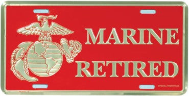 U.S. Marine Retired License Plate