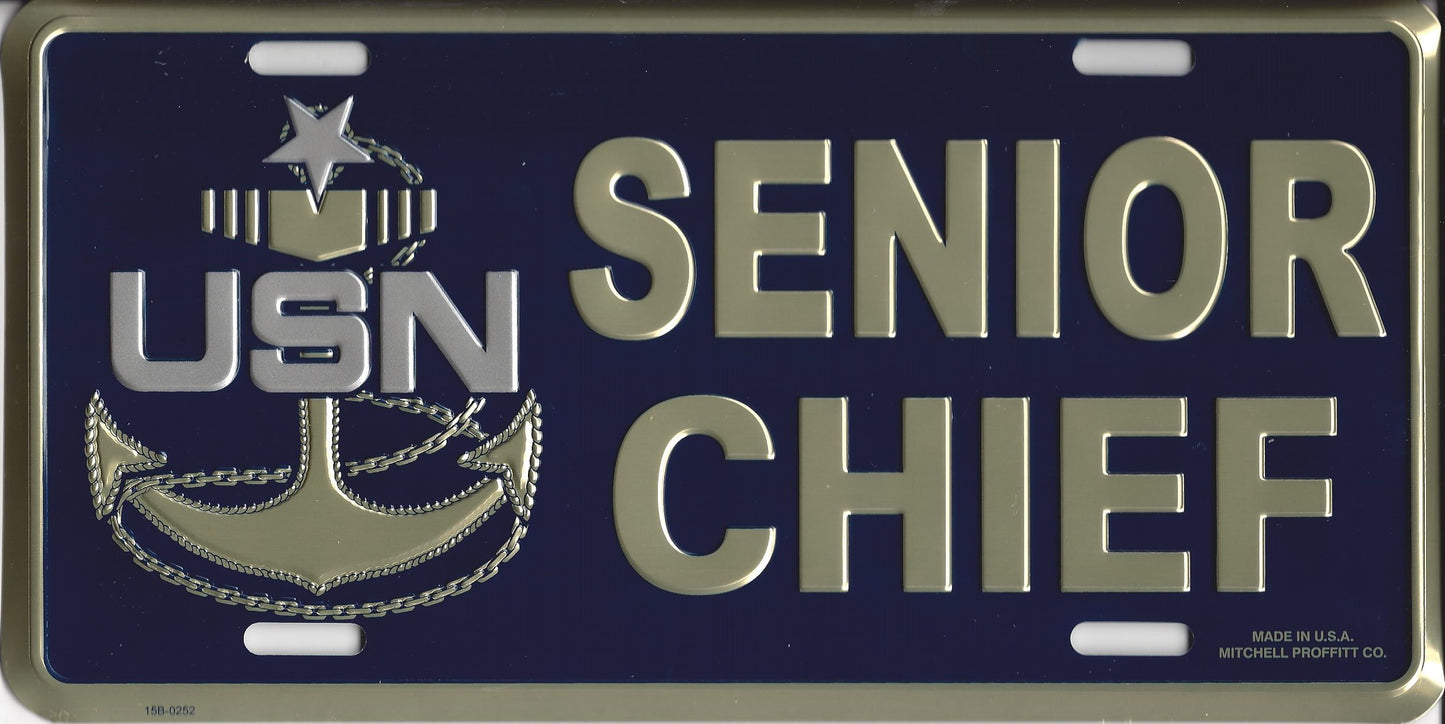 Navy Senior Chief Metal license Plate