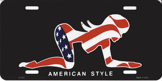 Mudflap Girl American Style Metal License Plate