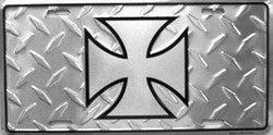 Independent Cross on Diamond License Plate