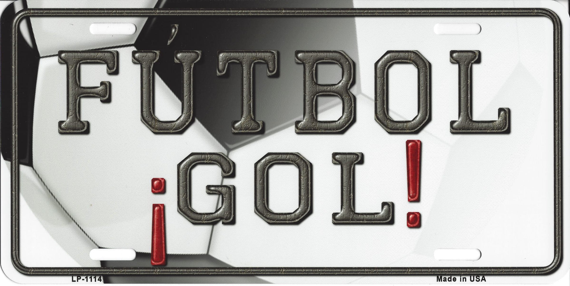 Futbol Gol Soccer Metal License Plate