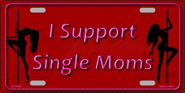 I Support Single Moms Metal License Plate