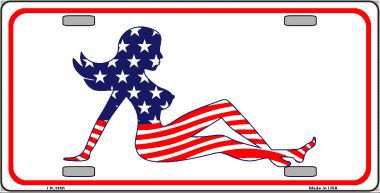 American Mud Flap Girl Metal License Plate