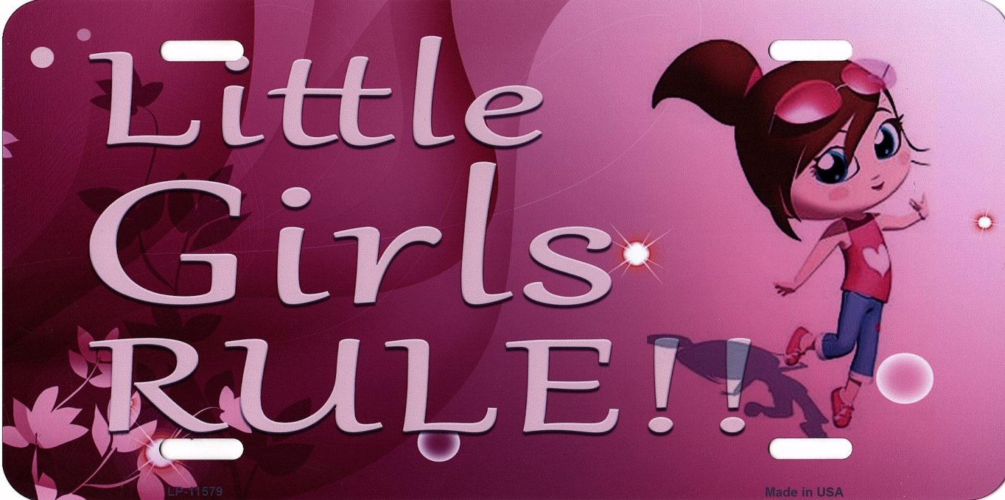 Little Girls Rule Metal License Plate