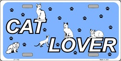 Cat Lover with Paws License Plate