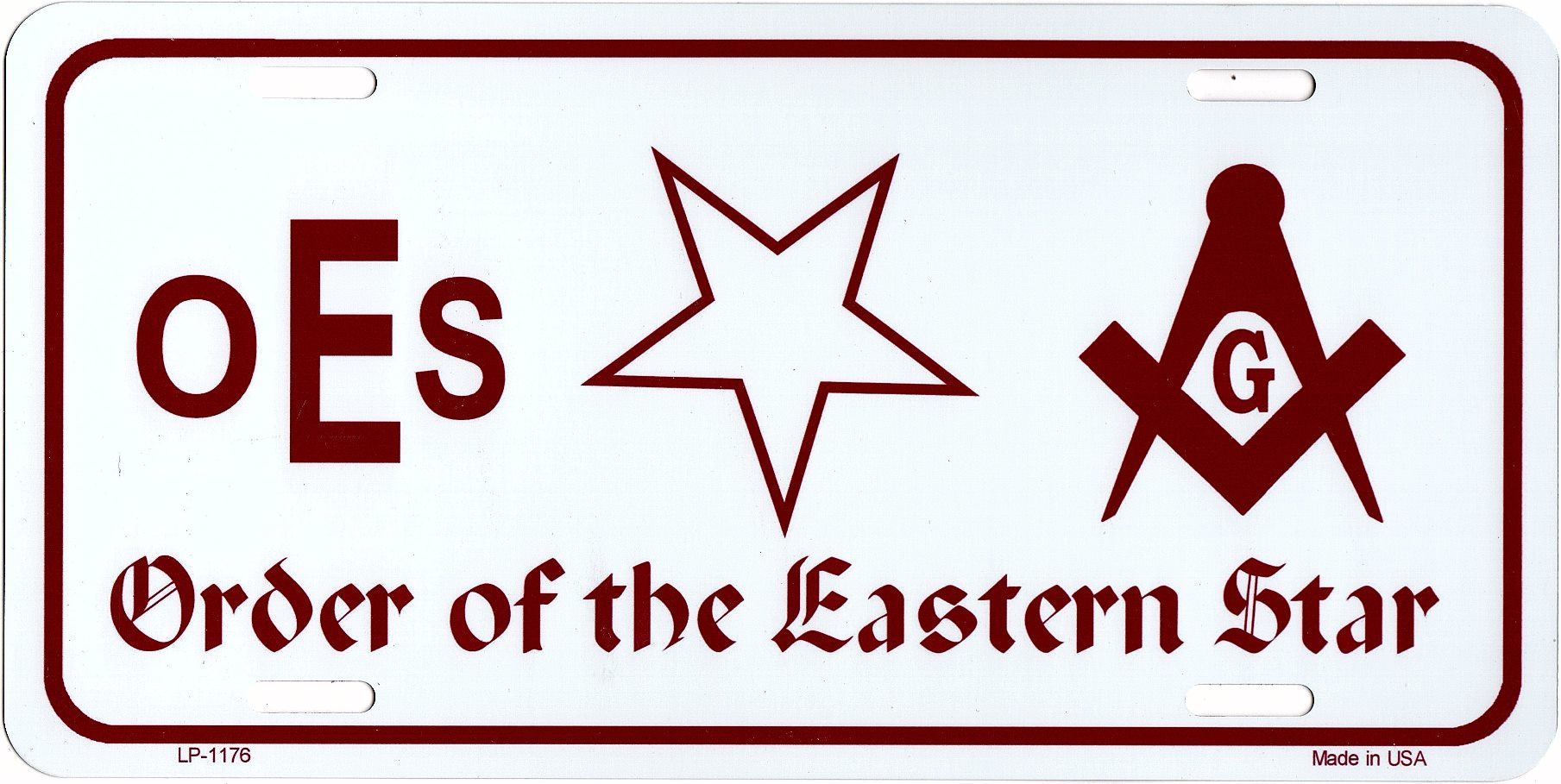 Order of the Eastern Star License Plate