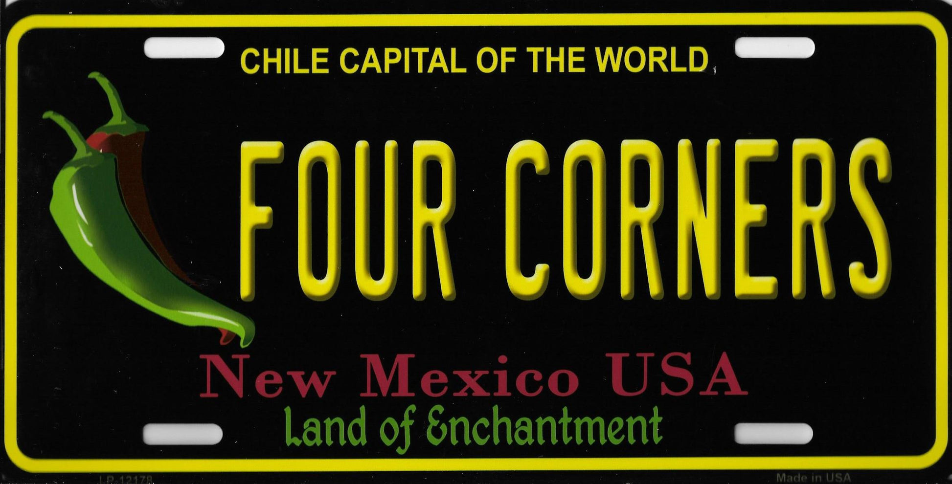 Four Corners New Mexico Metal License Plate