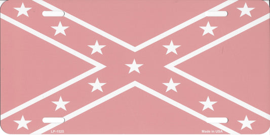 Peach Colored Confederate Rebel Flag License Plate