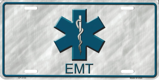 EMT Logo Metal License Plate