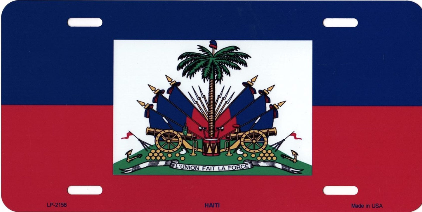 Haiti Flag Metal License Plate