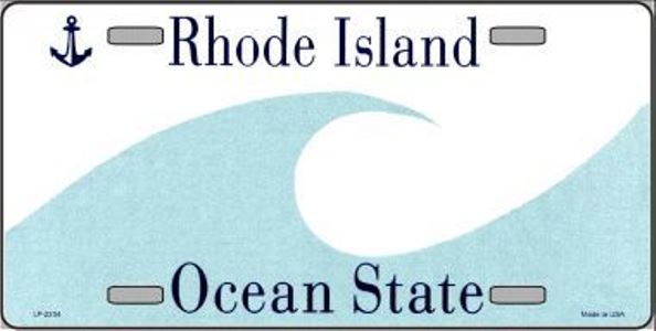 Rhode Island State Background Metal License Plate