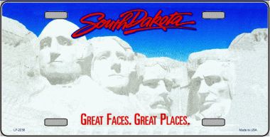 South Dakota State Background Metal License Plate